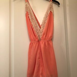 NWT orange romper with lace